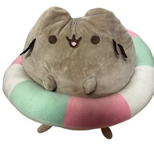 Pusheen the Cat Plush with Pool Floaty Lifesaver Ring 13” Stuffed Animal Kitty